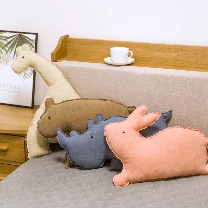 Bắc Âu Động Vật Thỏ Gấu Vỏ Gối Đệm Cho Bé Gái Dành Cho Trẻ Em Bé Plushed Vỏ Gối Đệm Cho Bé Phòng Mầm Non Trang Trí