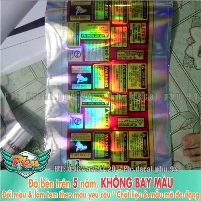 Logo Cảnh báo vui nhôn crom 7 màu -1