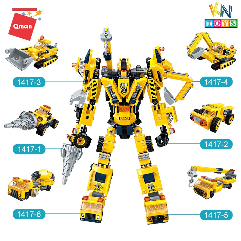 Đồ chơi xếp hình, lắp ráp Qman 1417 - Người máy kĩ thuật