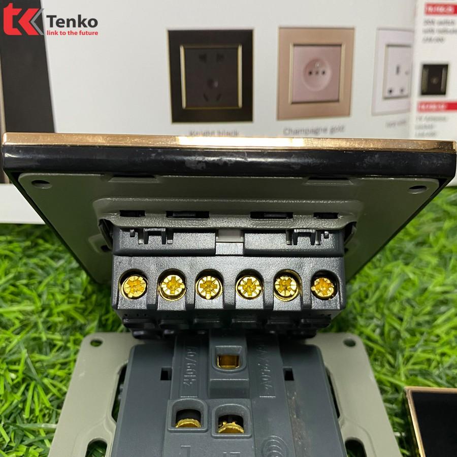 Công Tắc Viền Vàng Âm Tường 4 Nút Bấm Chính Hãng Tenko TK-F66-04| Công Nghệ Nhật Bản