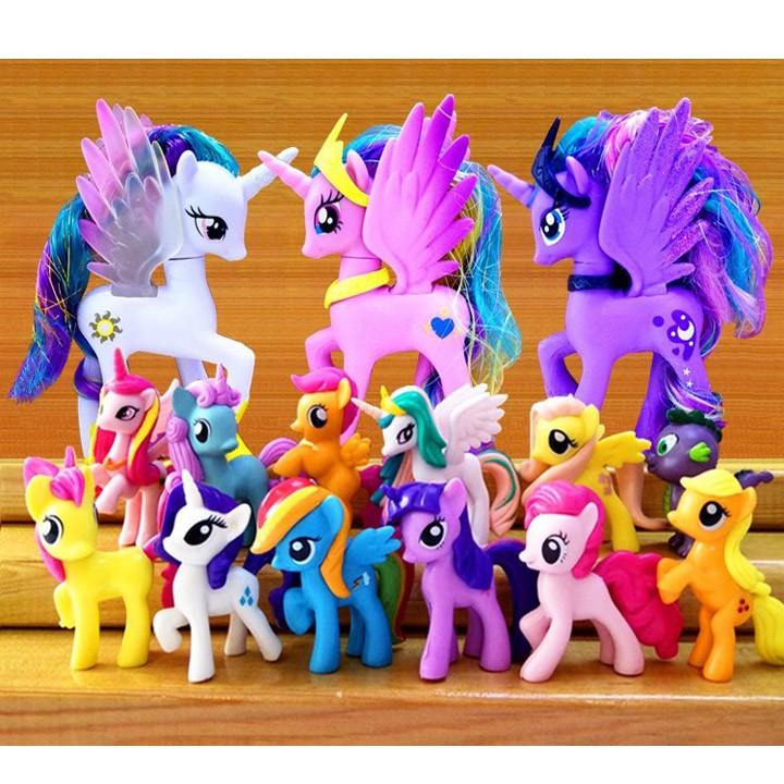 Set Bộ 3 Ngựa Pony 14cm + 12 Ngựa Pony 4cm-5cm