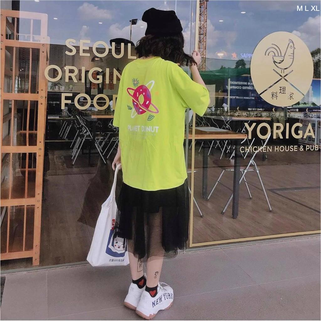 Áo thun tay lỡ PLANET DONUT phông Unisex nam nữ tee oversize form rộng pull Ulzzang Streetwear Hàn Quốc vải mềm