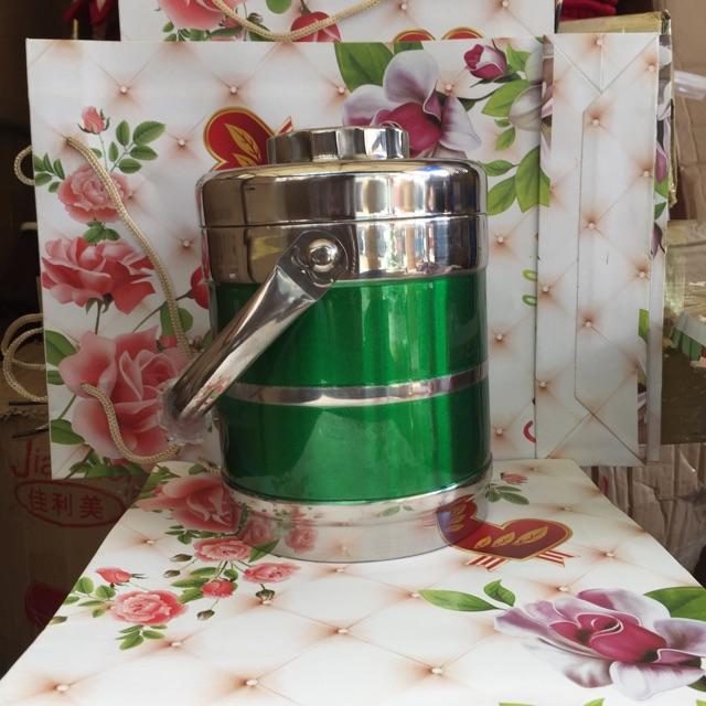 Hộp cơm giữ nhiệt inox 3 ngăn màu sắc