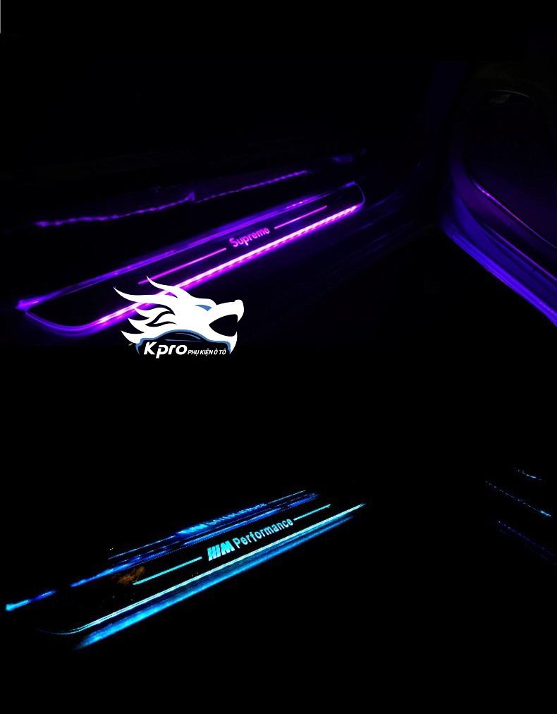 Bộ ốp chống trầy bậc bước cửa ô tô đèn led đổi màu siêu đẹp - Hàng Kpro chất lượng cao