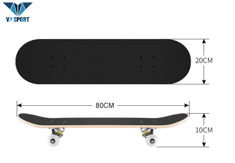 Ván Trượt Skateboard - Ván Trượt Trẻ Em Mặt Nhám Chống Trơn Trượt, ván trượt 80cm, gỗ ép tiêu chuẩn, Ván Trượt Gỗ