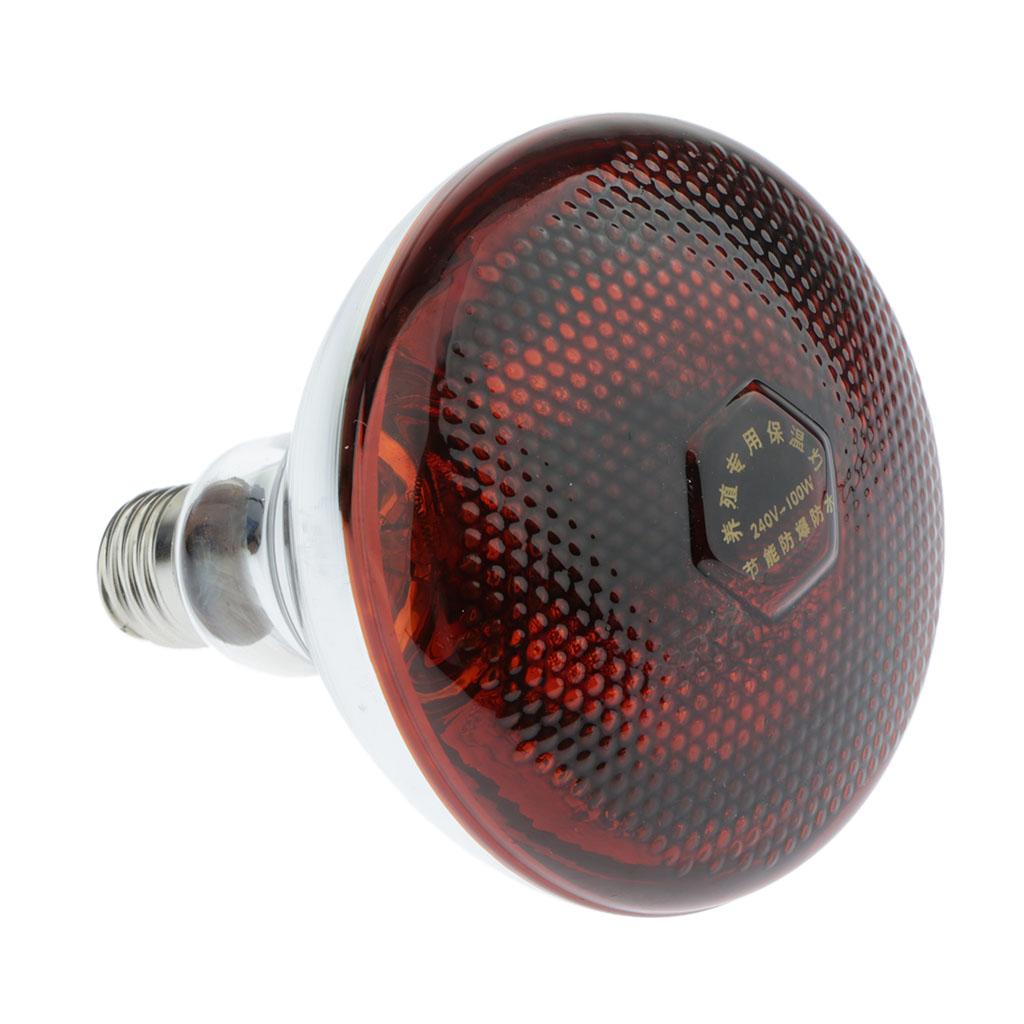 2xWaterproof E27 Heat Light Bulb Breeding Lamp Infrared Heater Bulbs 100W