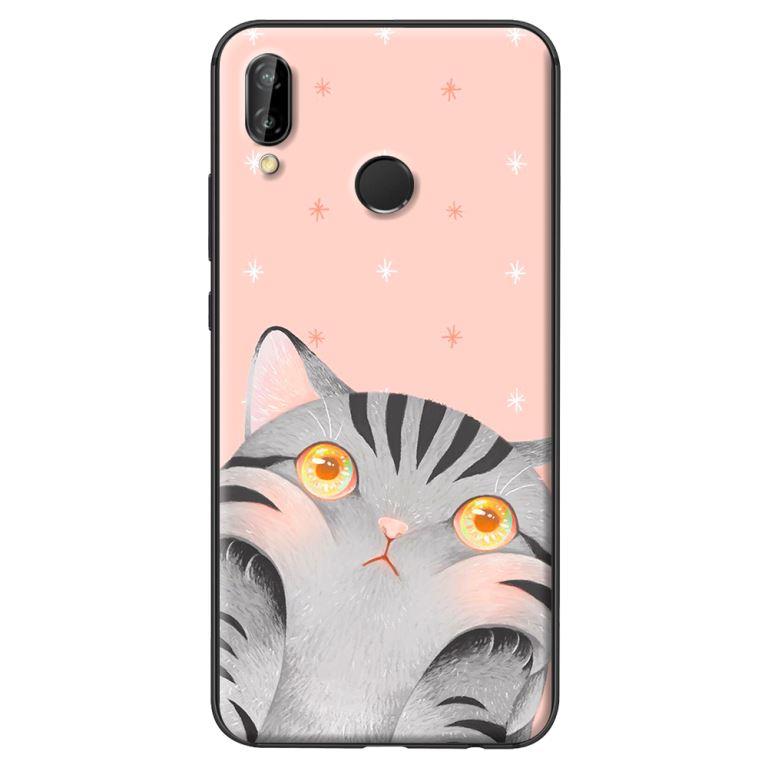 Ốp in cho Huawei Nova 3E Mèo Hồng - Hàng chính hãng