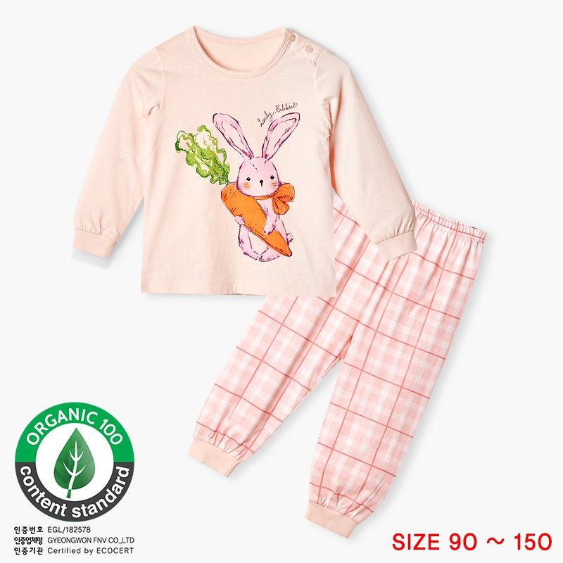 Bộ đồ quần áo dài tay cotton mùa thu đông dáng rộng cho bé gái U1027 - Unifriend Hàn Quốc, Cotton Organic