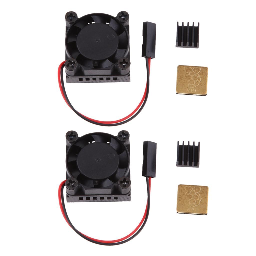 2Pcs Fan Heatsink kit + pre-applied thermal adhesive tape for Raspberry Pi 1