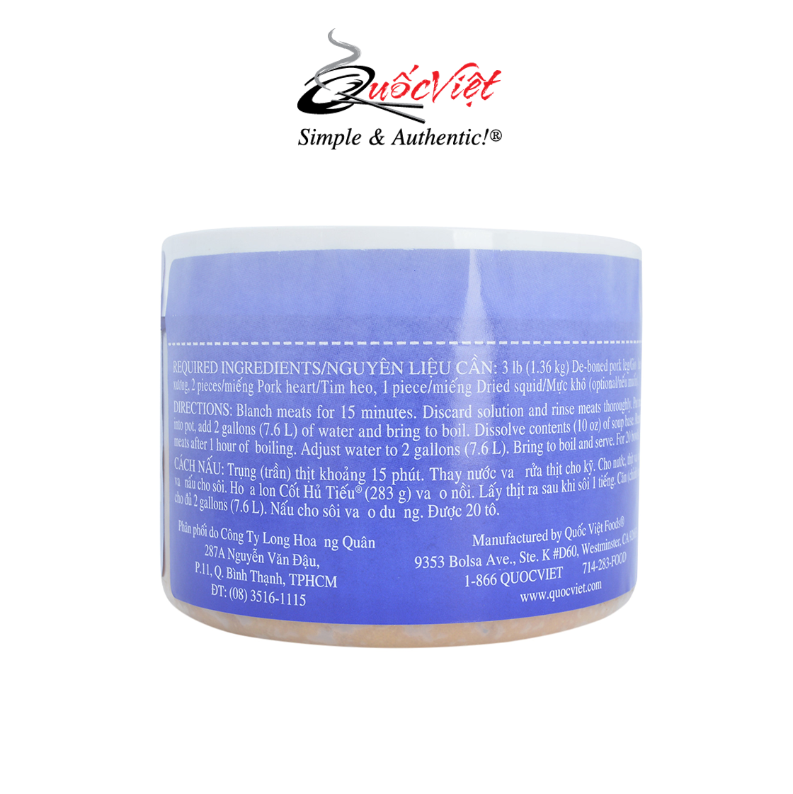 HSD 23.11.2023 Cốt Súp Hủ Tiếu Quốc Việt - Hộp 300g - đủ cho 30 tô hủ tiếu - VN10455
