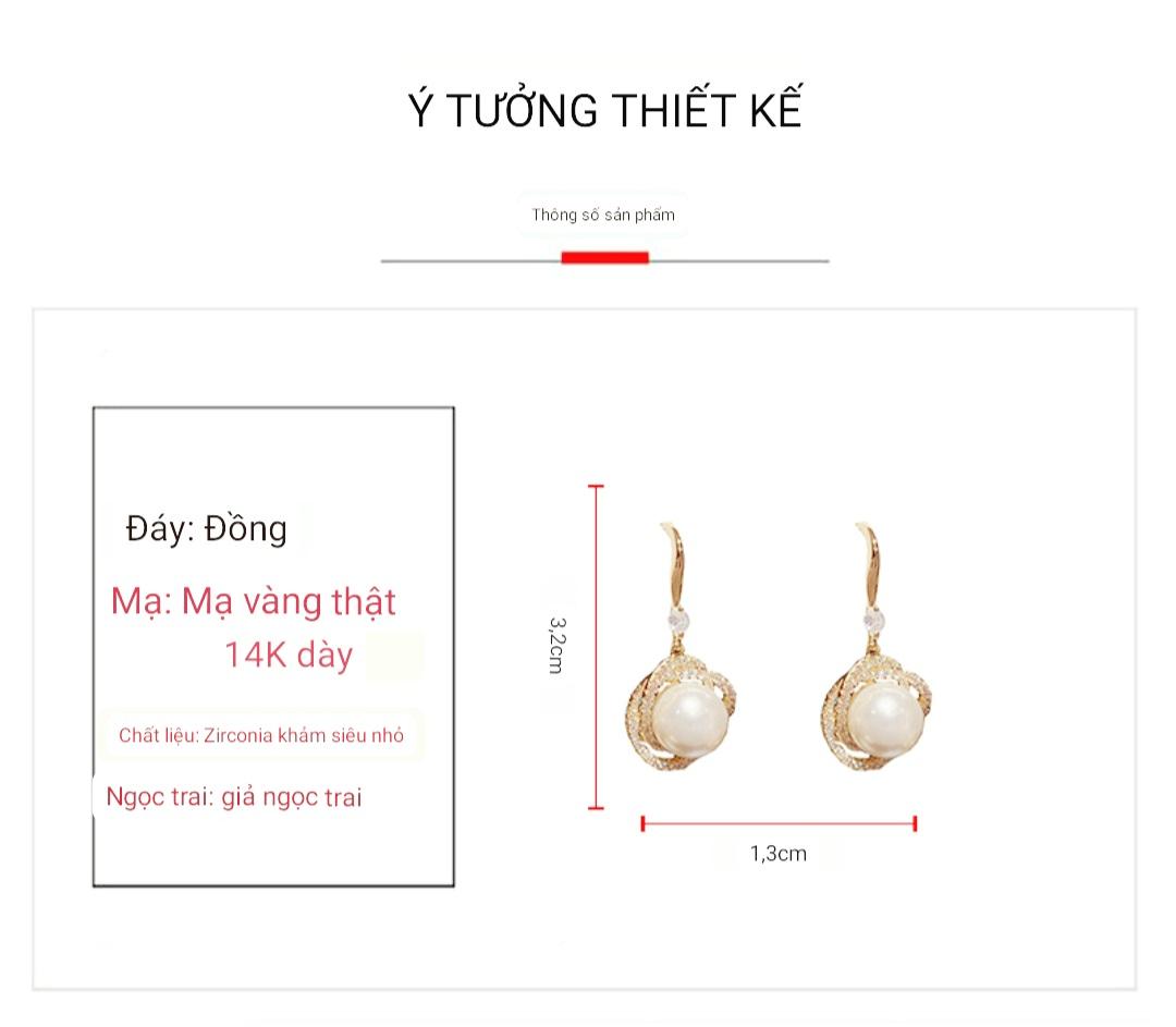 Khuyên tai hột tròn uốn lượn hình hoa