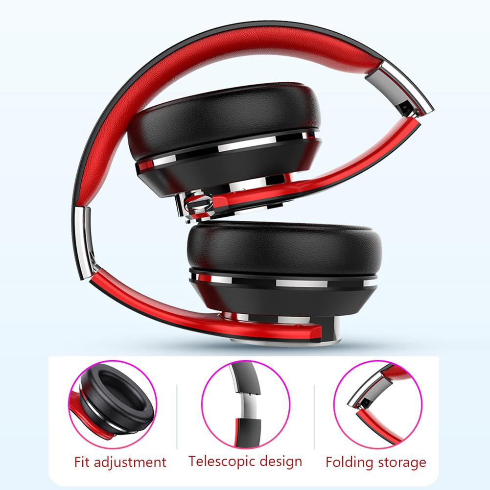 Tai Nghe Gaming Chụp Tai Headphone Máy Tính Máy Tính Game Thủ Tai Nghe Trên Tai Bluetooth-Tương Thích Có Thể Gấp Gọn Tai Nghe Chơi Game