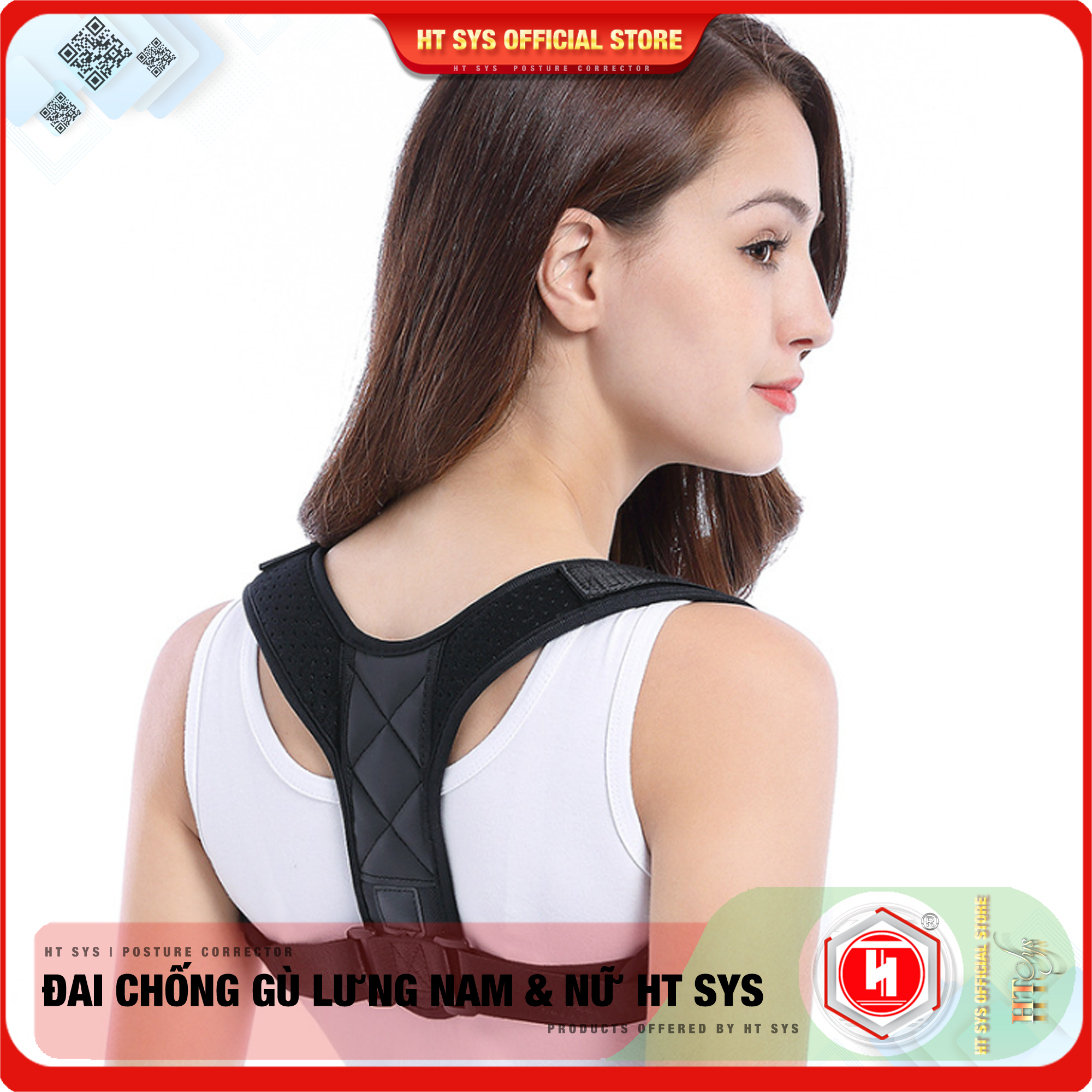 Đai chống gù lưng nam nữ HT SYS - Posture Corrector- Giúp định hình cột sống - Điều chỉnh tư thế của lưng -  Phù Hợp Với Mọi Độ Tuổi - Hỗ Trợ Điều Trị Hiệu Quả Chứng Gù Lưng, Lưng Tôm, Cong Vẹo Cột Sống