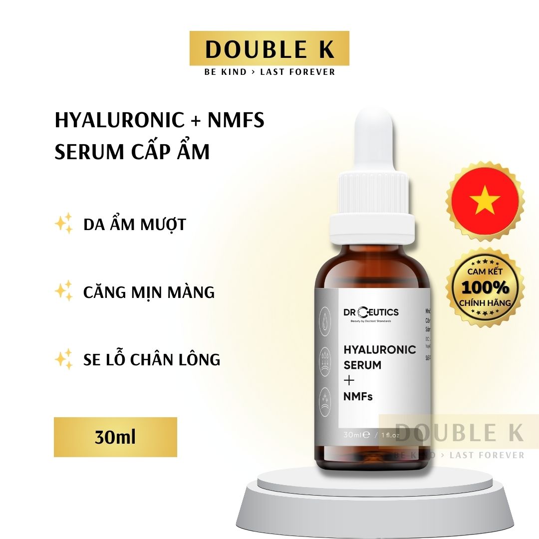 Hyaluronic Serum + NMFs Drceutics - Cấp Ẩm Tức Thì, Căng Mịn Làn Da - Double K