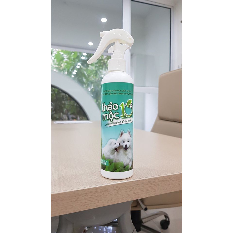 Thuốc Xịt Trị Ve, Bọ Chét, Rận, Nấm Da Cho vật nuôi THẢOMỘC10S 250ml Sinh Học