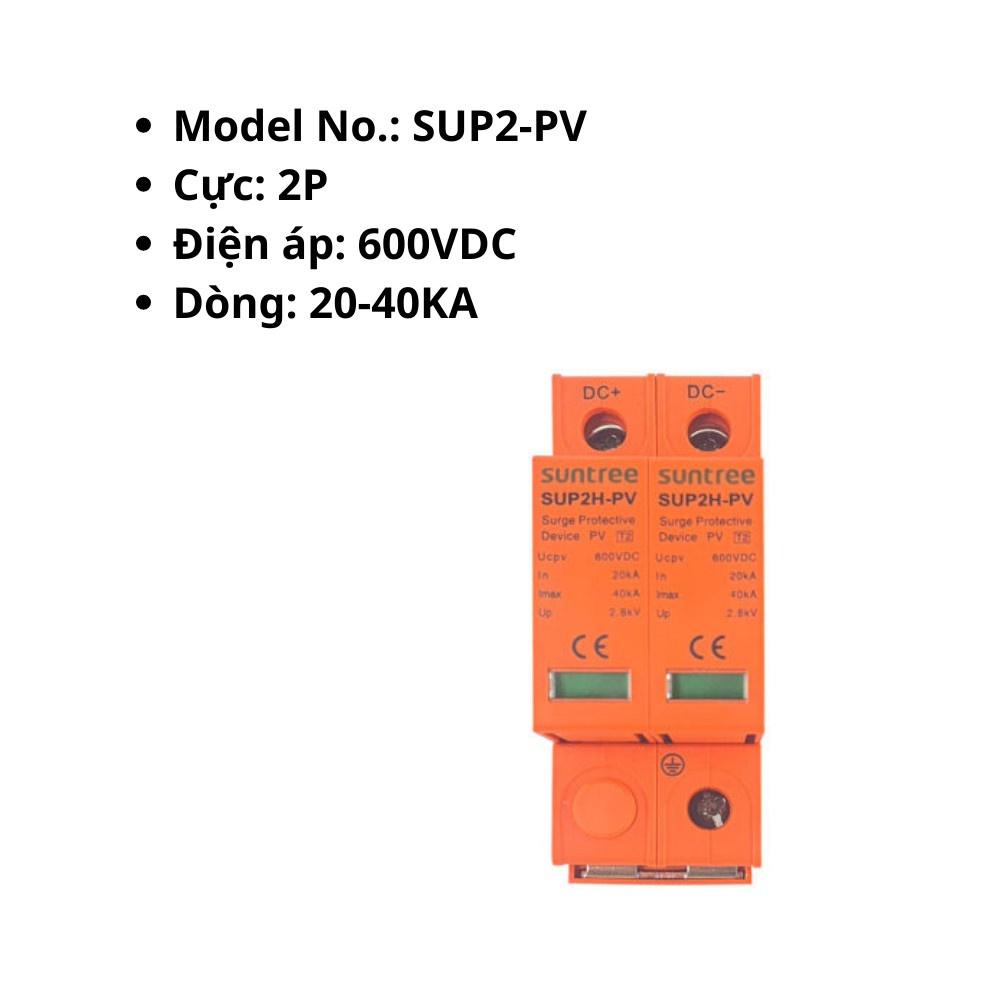 SPD DC chống sét lan truyền SUNTREE 20-40kA 600V 2P | SUP2-PV