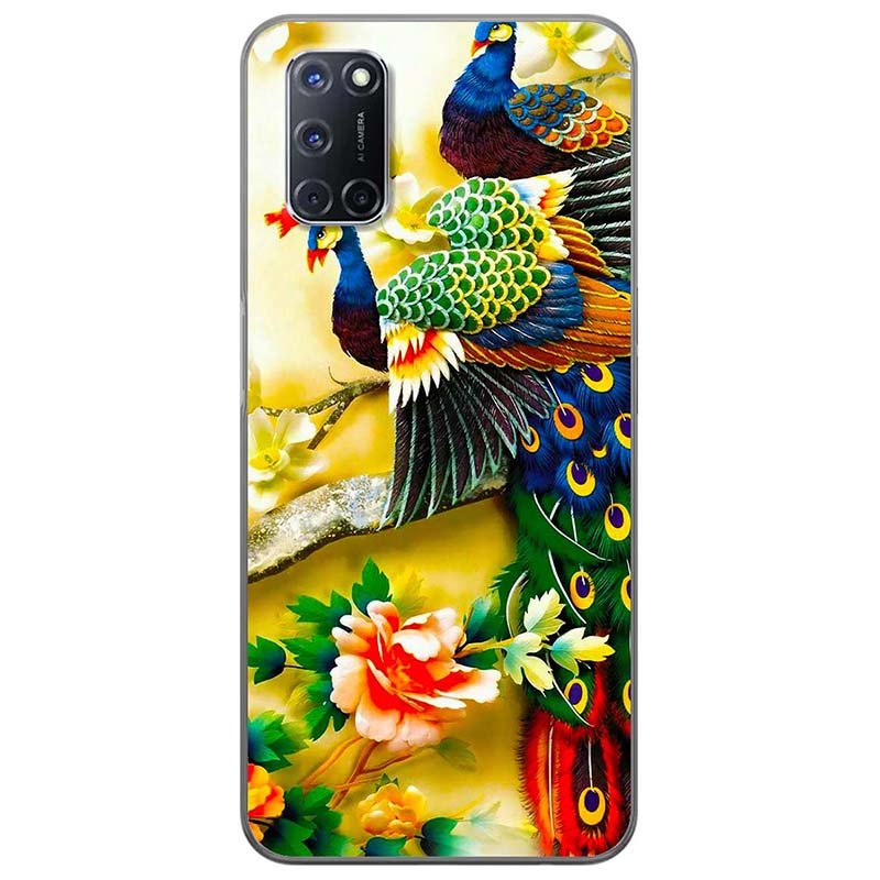 Ốp lưng dành cho Oppo A52  mẫu Chim công