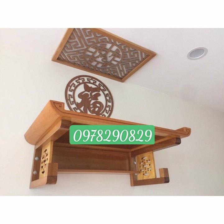 Bàn thờ gỗ sồi 81 cm kèm chắn khói