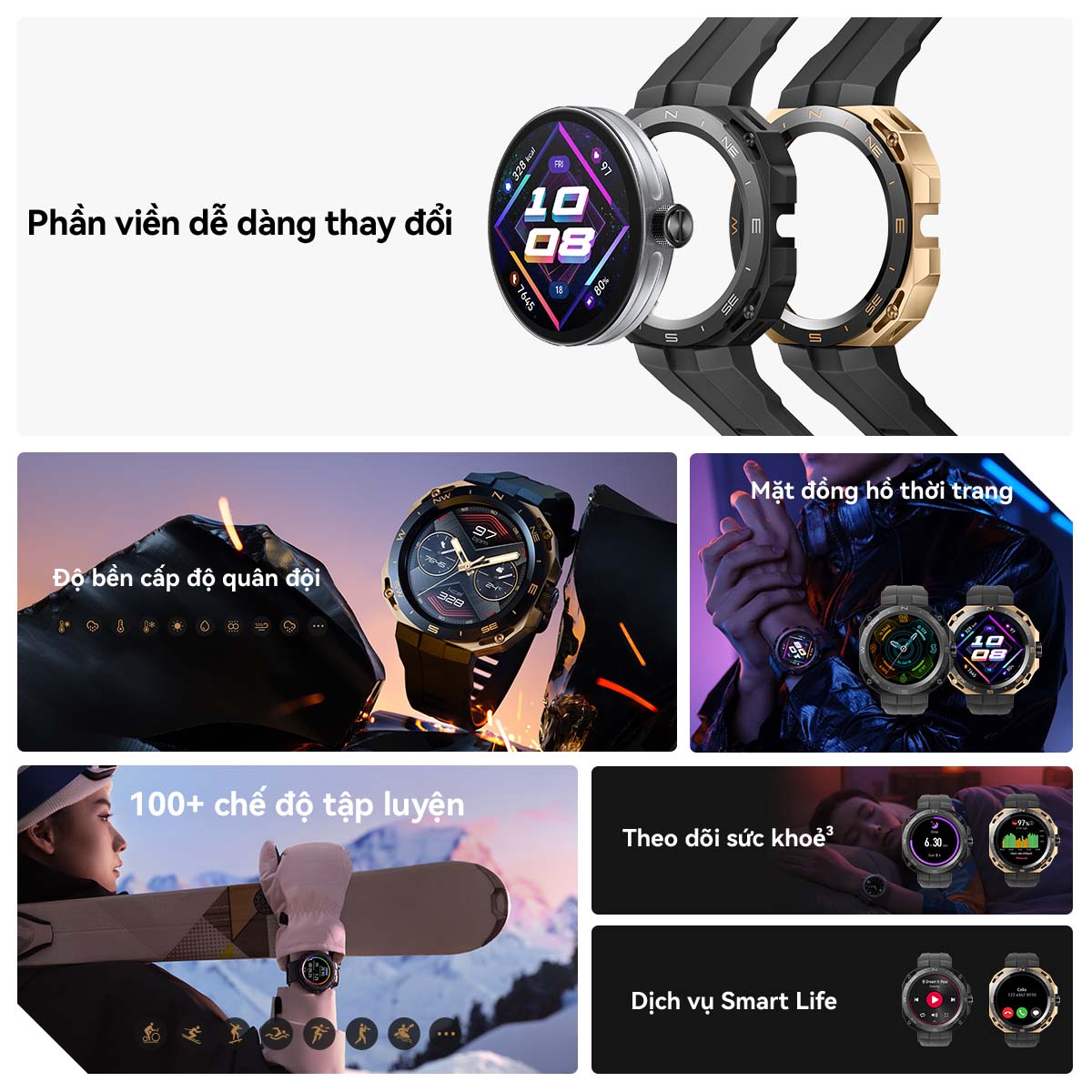 Đồng Hồ Thông Minh HUAWEI WATCH GT Cyber |Tùy Biến Vỏ Ngoài | Bền Chuẩn Quân Đội | Mặt Đồng Hồ Cá Tính | Hàng Chính Hãng