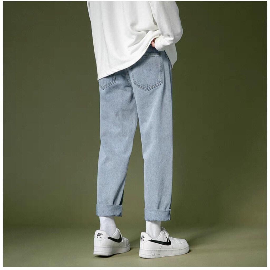 Quần jean Baggy , QUẦN jean bò ống rộng suông, dáng đứng Unisex phong cách hàn quốc 2021- thời trang nam Menswear