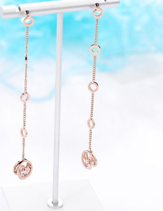 Bông Tai Tòn Ten Chuỗi Dài Titan Cao Cấp TT 2055