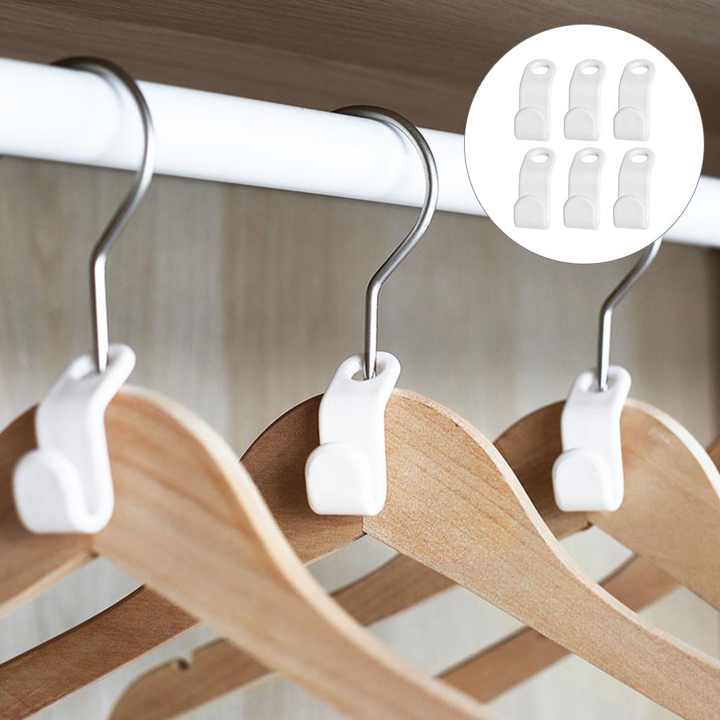 12pcs Clothes Hanger Connector Hook Closet Hanger Organizer Space Saver Clip