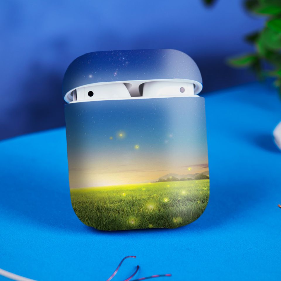 Miếng dán skin chống bẩn cho tai nghe AirPods in hình thiết kế - atk387 (bản không dây 1 và 2