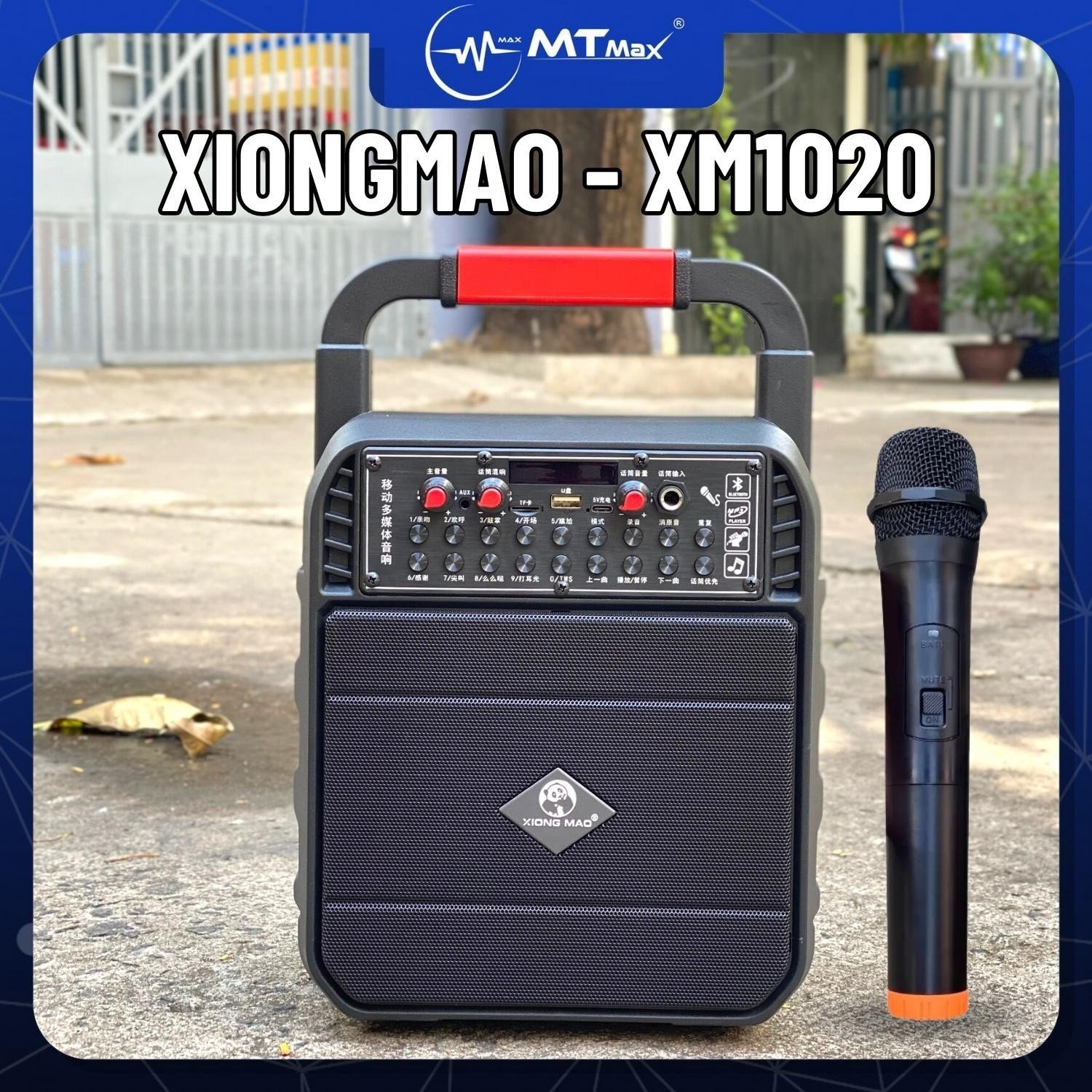Loa Di Động Bluetooth Karaoke XIONG MAO XM1020 Kèm 1 Micro Không Dây, Thời Gian Sử Dụng Của Loa Từ 2 Đến 4 Giờ