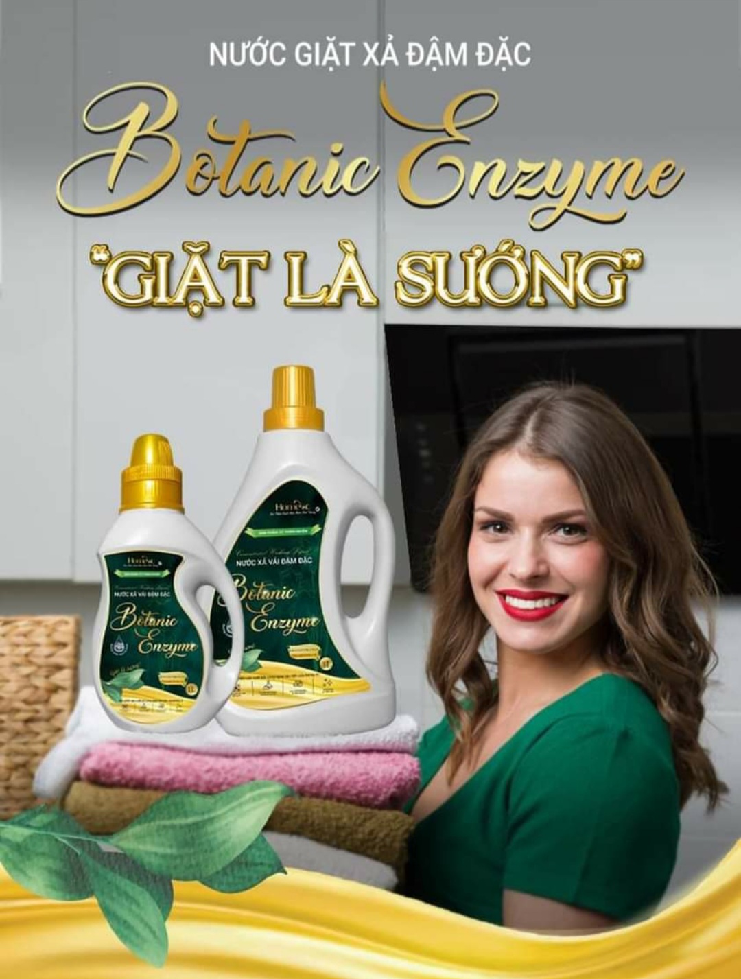 Nước giặt xả đậm đặc Botanic Enzyme 1L