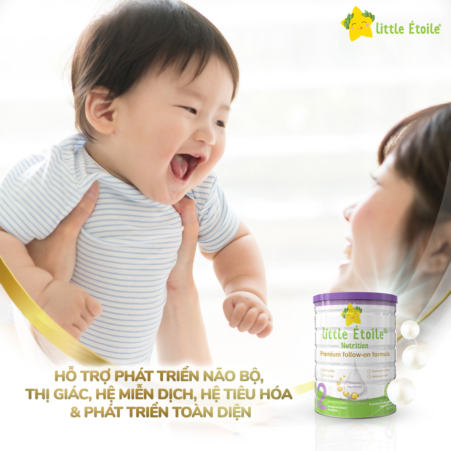 Combo 3 lon Sữa bột ngôi sao nhỏ Little Étoile số 2 800g dành cho bé 6 - 12 tháng 