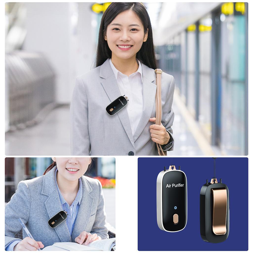 2X Portable Personal Necklace Air Purifier Wearable Freshener Air Cleaner White