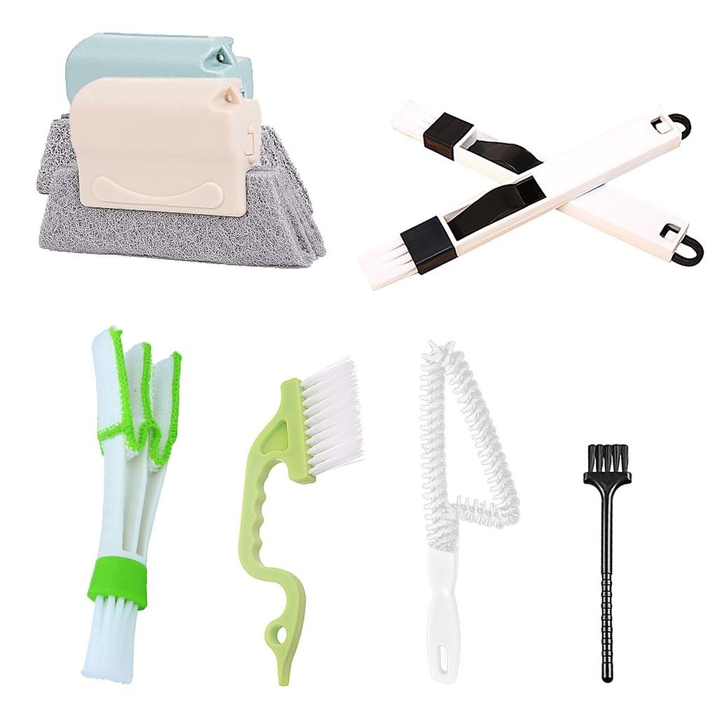 8 Pcs Creative Hand-Held Cleaning Brush Multipurpose Groove Door Window Gap Brush Keyboard Kitchen Cleaning Brush Cleaning Tools