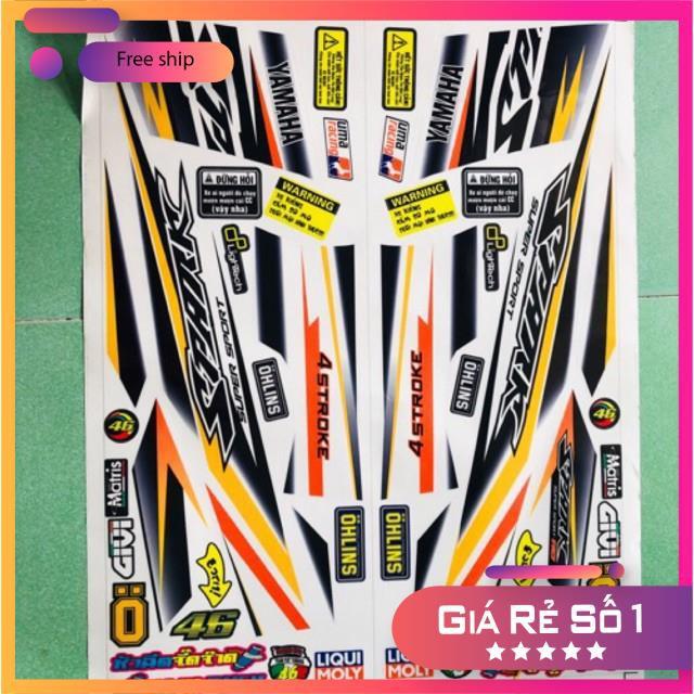 Tem rời dành cho xe Sirius spark dán xe trắng hoặc bạc