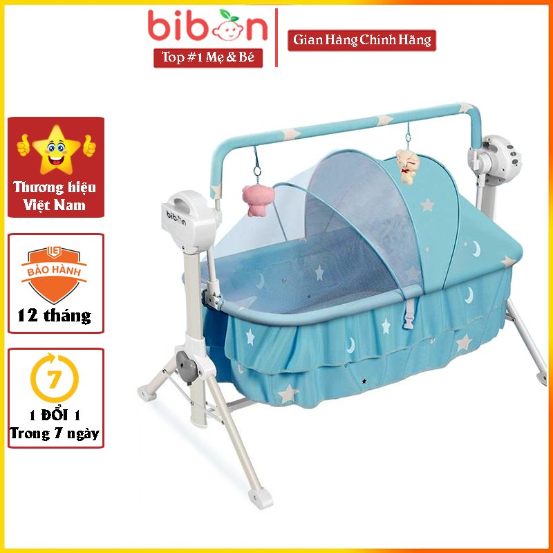 Ghế rung tự động cho bé Bibon kèm điều khiển từ xa, gập gọn dễ dàng