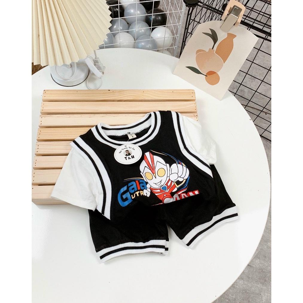 Bộ cộc tay chất Cotton tàu phiên bản siêu nhân cực đẹp thoáng mát mùa hè cho bé SAM.KIDS68