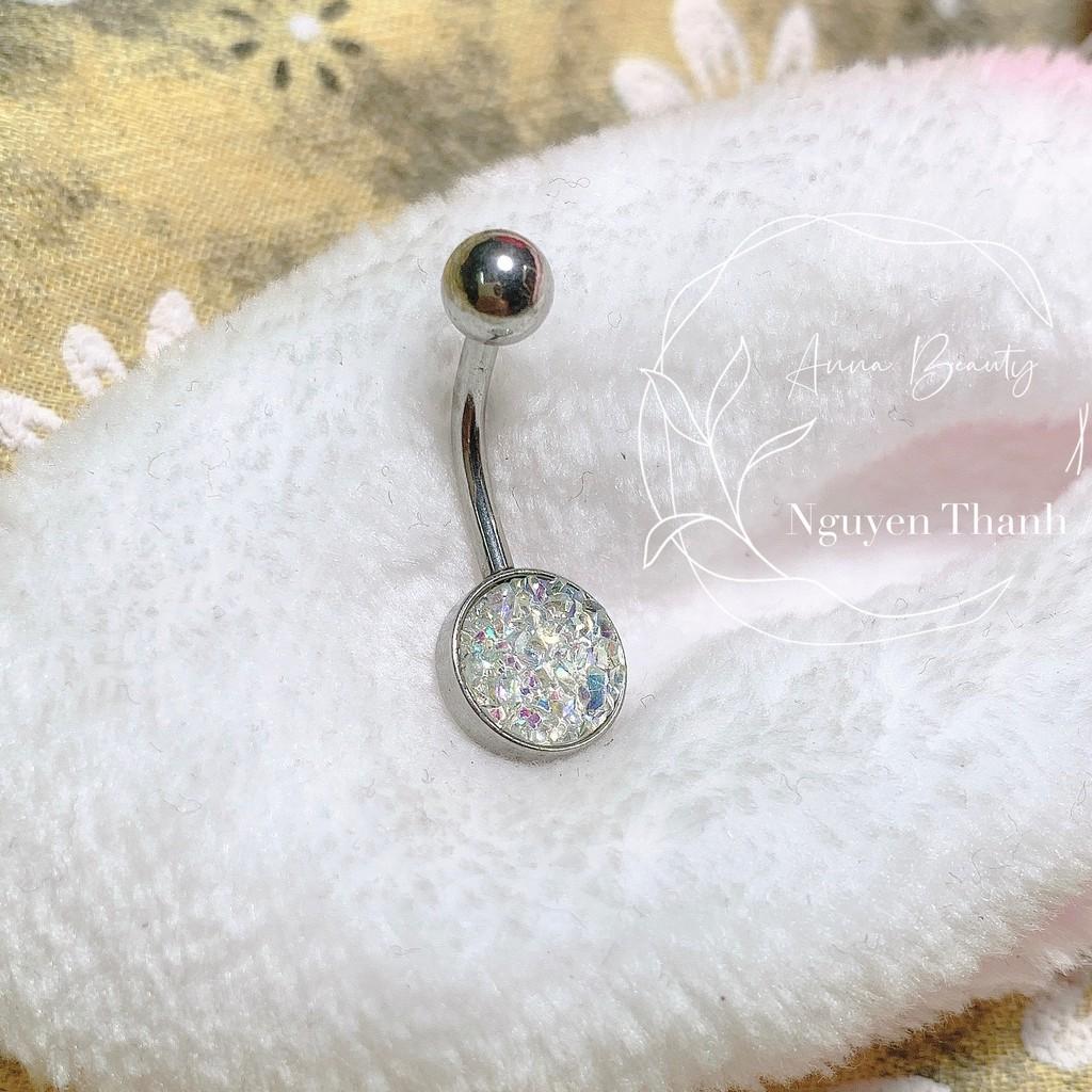 Khuyên rốn đá xinh nhiều màu bằng thép y tế xỏ khuyên piercing - XUÂN SHOP