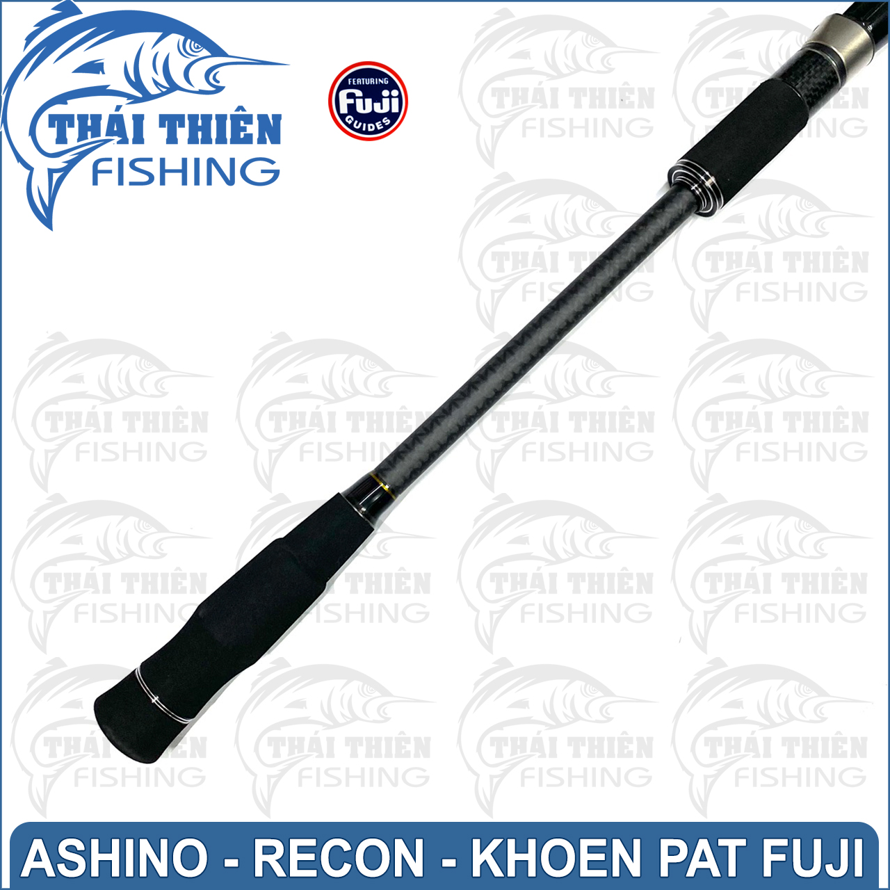 Cần Lure Ashino Recon 2 Khúc Máy Đứng Khoen Pat Fuji Phôi Carbon Xoắn Thân Rỗng Cán Hở Dòng