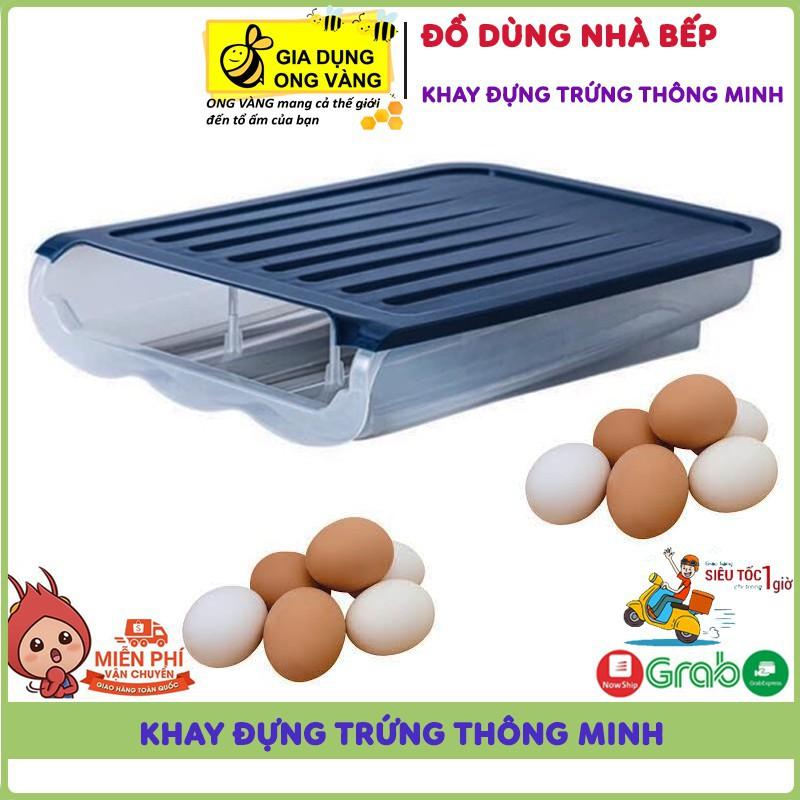 Khay Đựng Trứng, Kệ Đựng Trứng Thông Minh, Tự Động Đẩy Trứng Ra Ngoài Khi Có Trứng Lấy Ra, Siêu Tiện Dụng Cho Căn Bếp