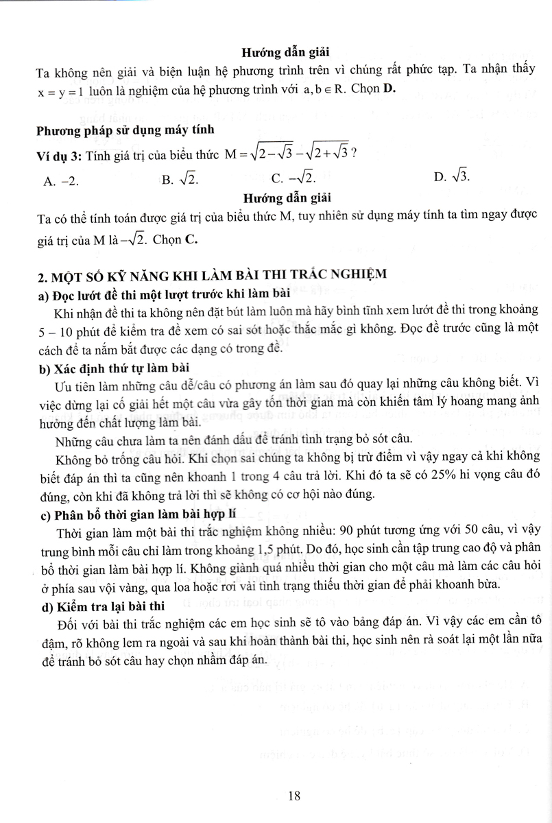 Ôn Thi Vào Lớp 10 THPT Môn Toán: Bài Thi Trắc Nghiệm _EDU