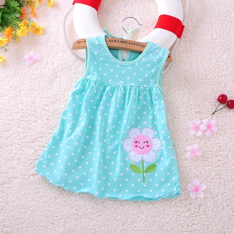 Đầm bé gái sơ sinh dễ thương - Đầm mặc nhà bé gái, váy cho bé gái sơ sinh 0-3M màu ngẫu nhiên