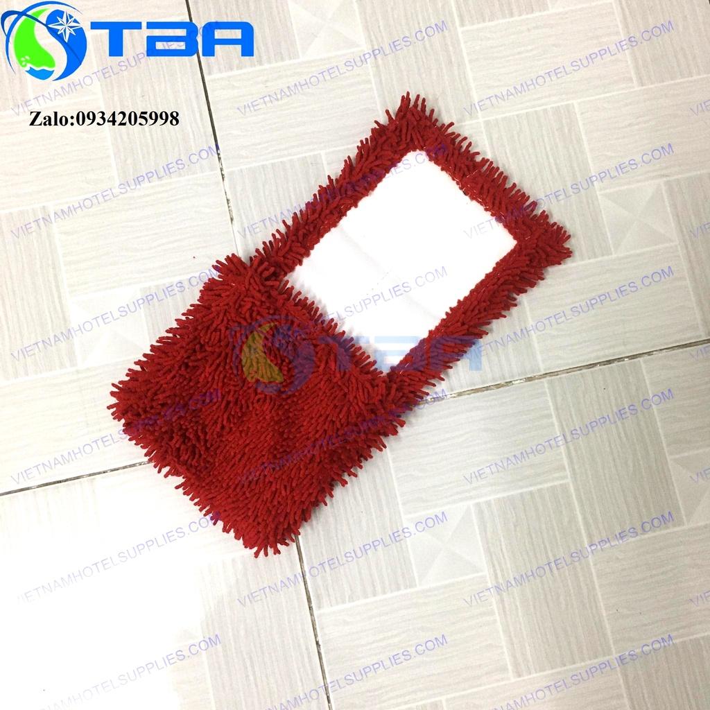 Tấm lau sàn công nghiệp 45cm màu đỏ nhập khẩu cao cấp sợi microfiber siêu bền siêu thấm hút