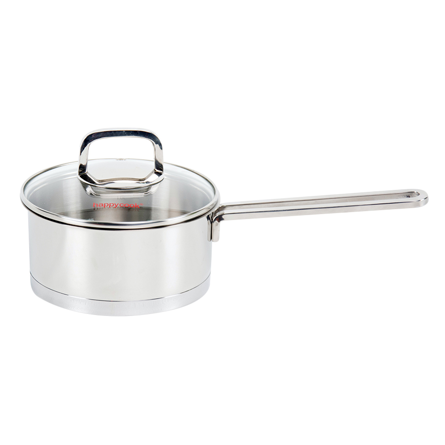 Quánh Inox Cao Cấp 3 Đáy Nắp Kiếng Happy Cook Novelty Q16-NV (16cm)