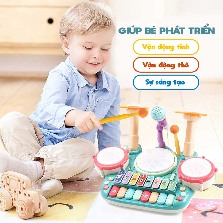 Đồ Chơi Peek A Boo Bộ Trống Kèm Piano Vui Nhộn PAB003