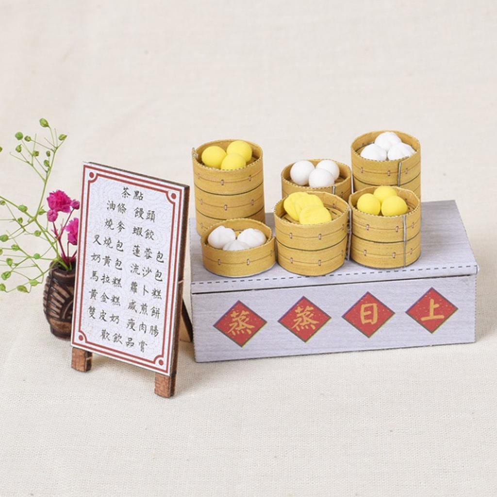 1/24 DIY Miniature Dollhouse Creative Teahouse with Furniture LED Lights Toy