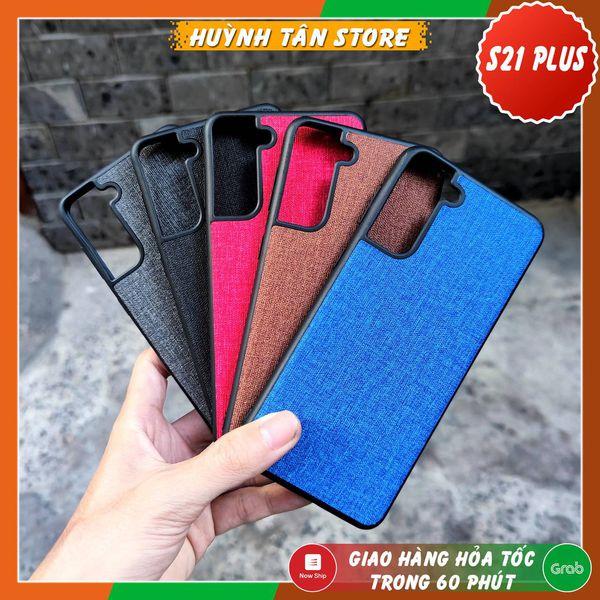 Ốp lưng s21 plus s21 plus 5g chống vân tay nhựa cứng viền đen giả vải JEAN 1 màu phụ kiện huỳnh tân store