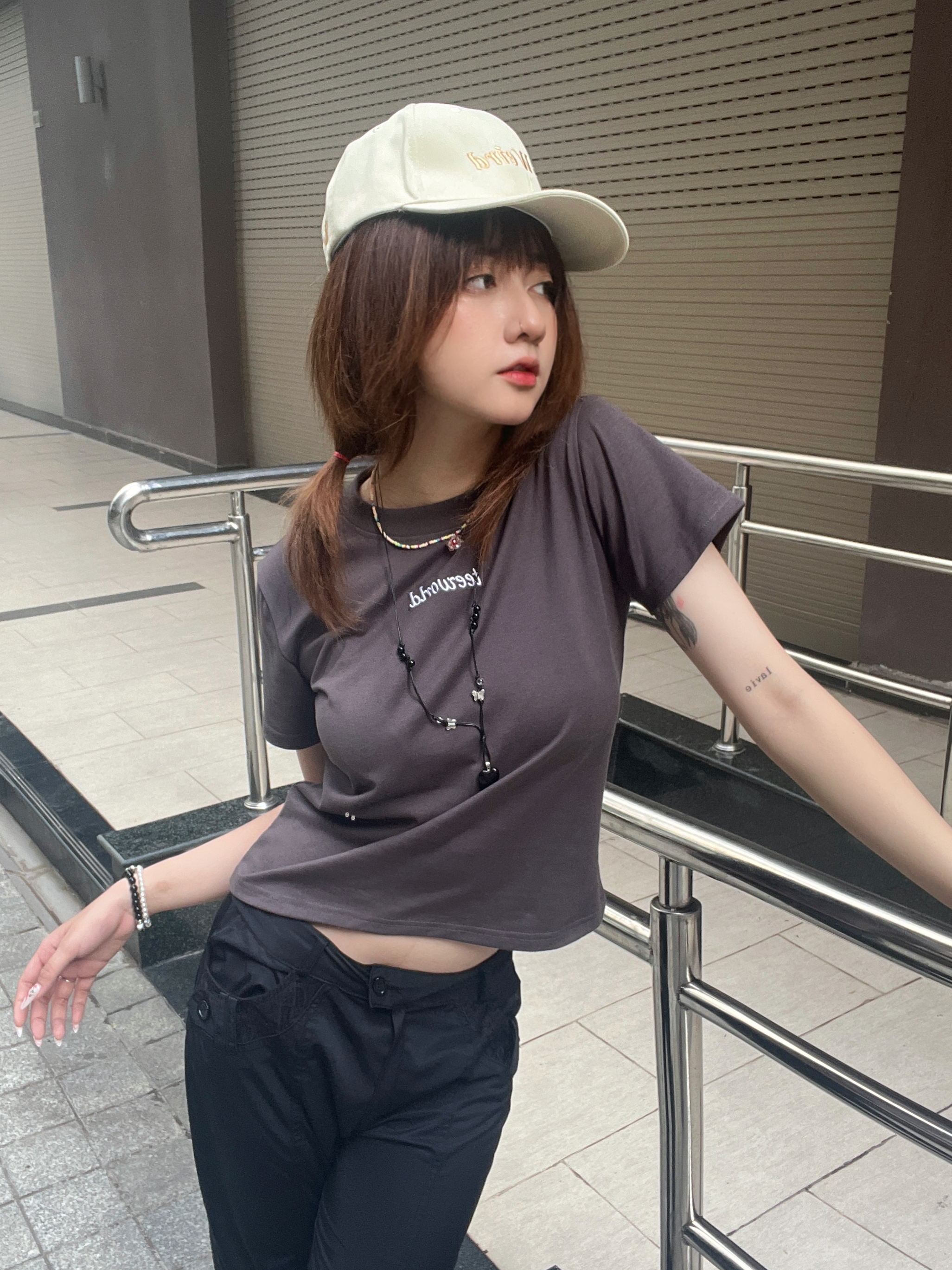 Áo thun Baby Tee Premium Basic Black Gray Local Brand Teeworld