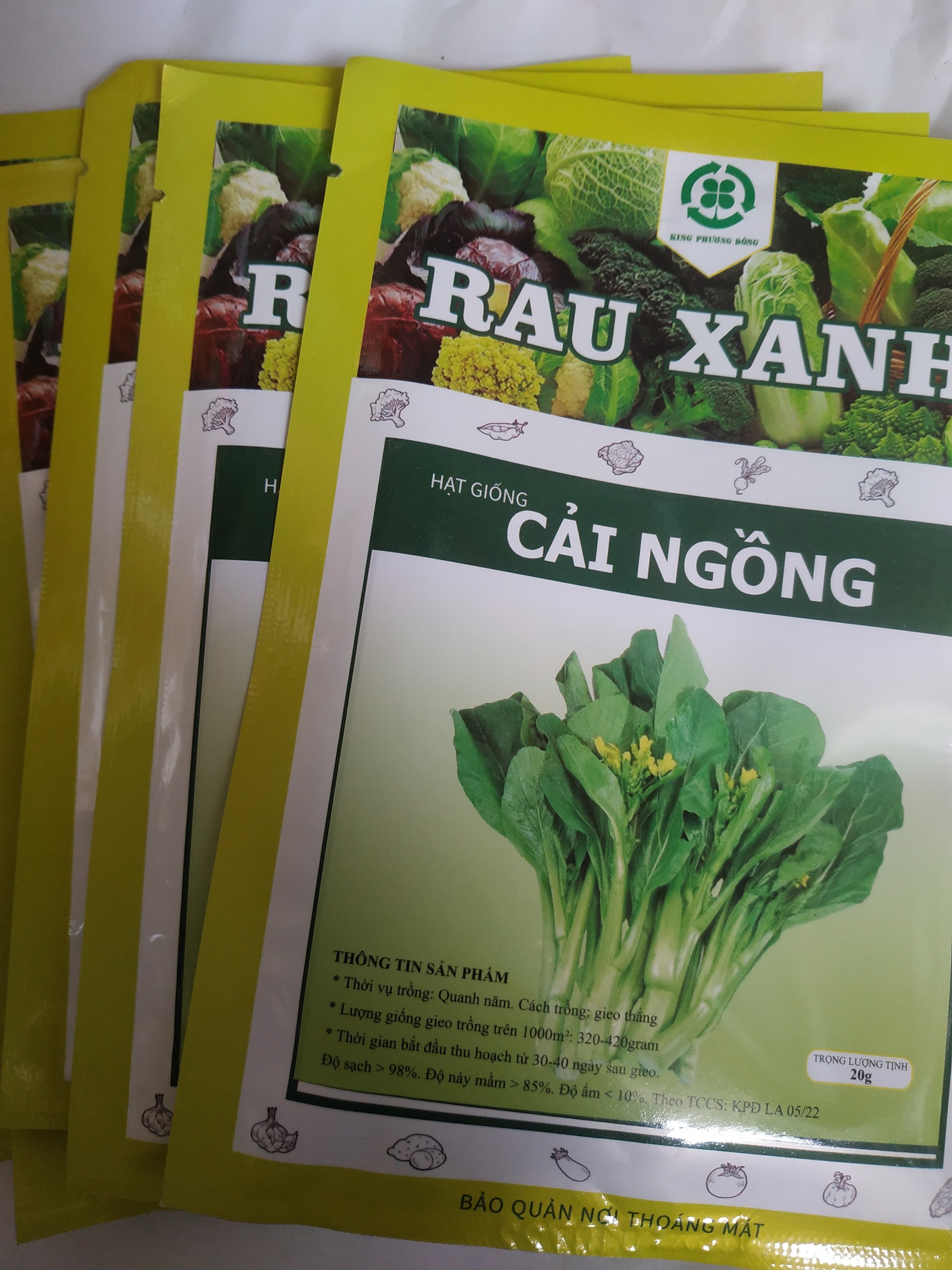 Combo 5 gói Hạt giống CẢI NGỒNG - gói 20 gram