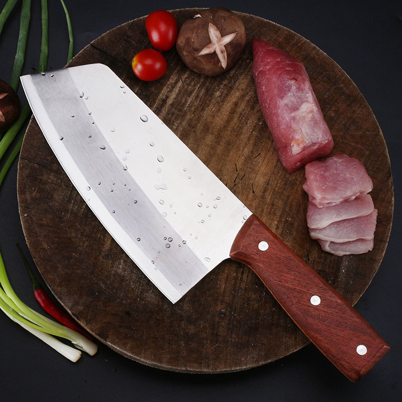 Dao Thái thịt cá Cao Cấp Nhật Bản ASAKH - Dao dày dặn , nặng tay, cán gỗ chắc chắn