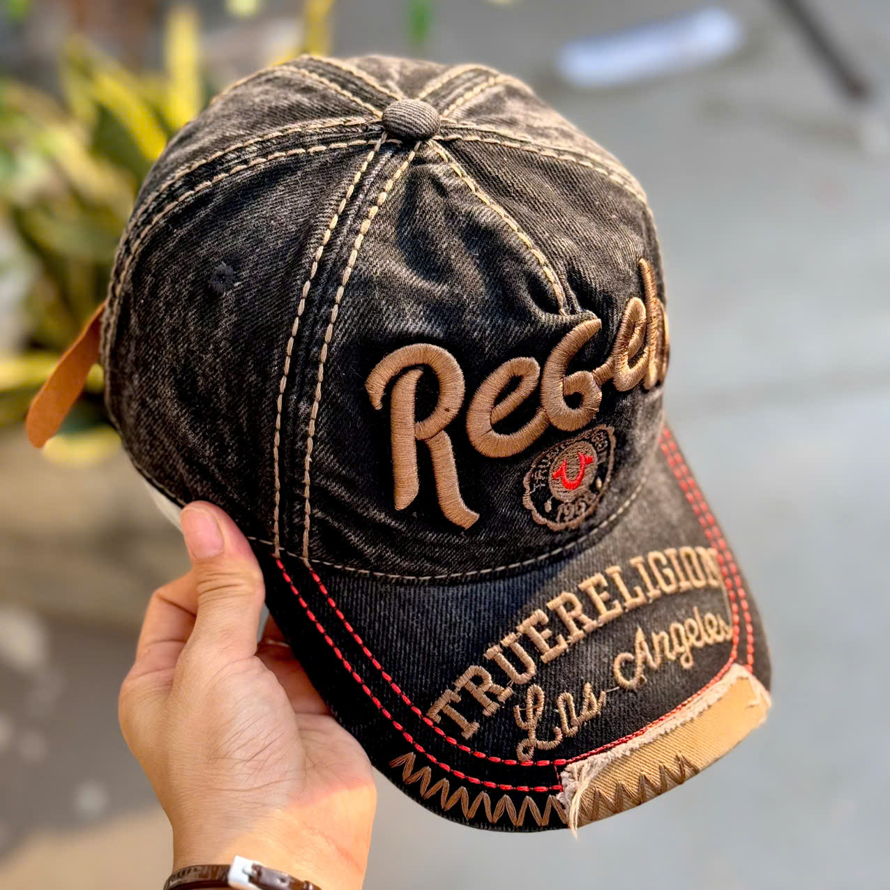 Nón kết, mũ lưỡi trai Ông địa Rebels vải jeans form chuẩn siêu đẹp (Ảnh thật)