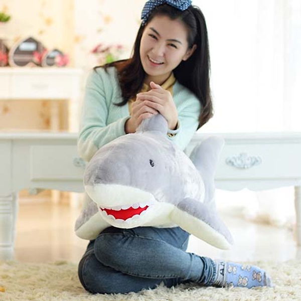 Gấu Bông Cá Mập Sharks Gb104 (Tặng 1 Móc Khóa Dây Da Pu Đính Đá Lấp Lánh)